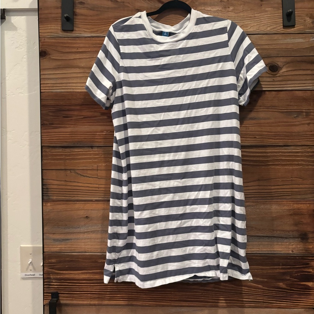 Old Navy Gray and White Striped Dress